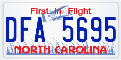 NC license plate DFA5695