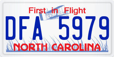 NC license plate DFA5979