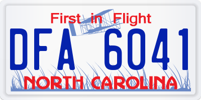 NC license plate DFA6041