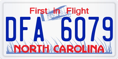 NC license plate DFA6079