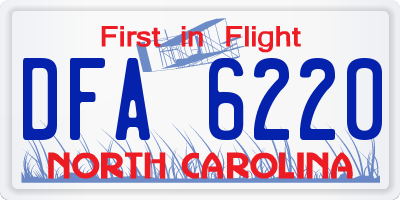 NC license plate DFA6220