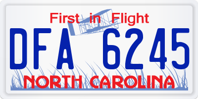 NC license plate DFA6245