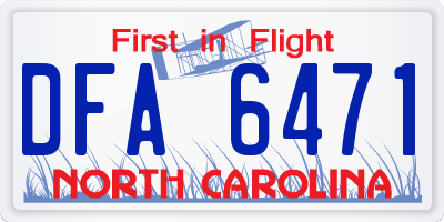 NC license plate DFA6471