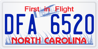 NC license plate DFA6520
