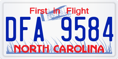 NC license plate DFA9584