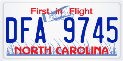 NC license plate DFA9745