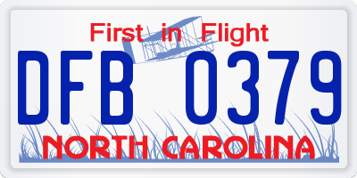 NC license plate DFB0379