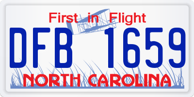 NC license plate DFB1659