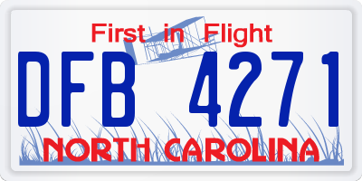 NC license plate DFB4271