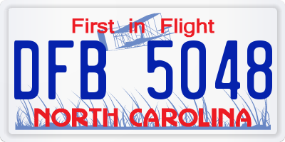 NC license plate DFB5048