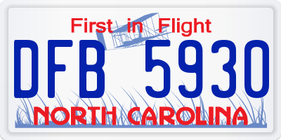 NC license plate DFB5930