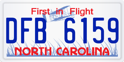 NC license plate DFB6159