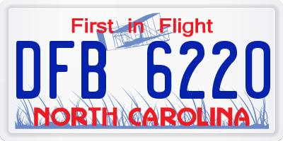 NC license plate DFB6220