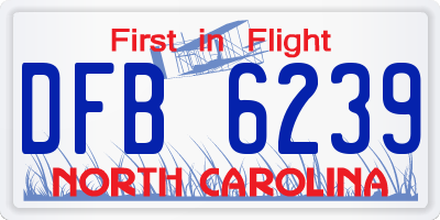 NC license plate DFB6239