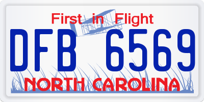 NC license plate DFB6569