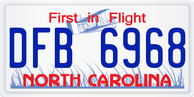 NC license plate DFB6968