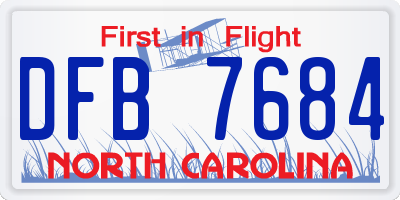 NC license plate DFB7684