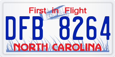 NC license plate DFB8264