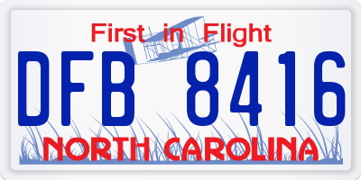 NC license plate DFB8416