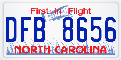 NC license plate DFB8656
