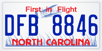 NC license plate DFB8846