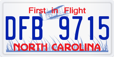 NC license plate DFB9715