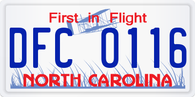 NC license plate DFC0116