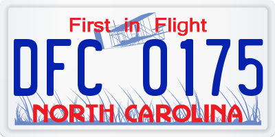 NC license plate DFC0175