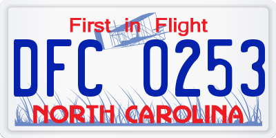 NC license plate DFC0253