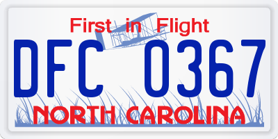 NC license plate DFC0367