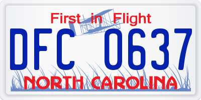 NC license plate DFC0637