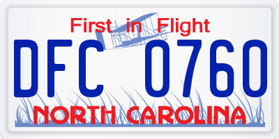 NC license plate DFC0760