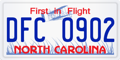 NC license plate DFC0902