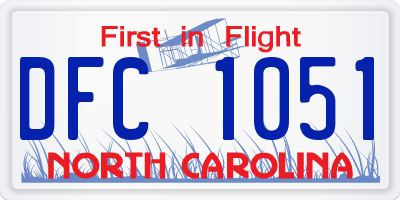 NC license plate DFC1051