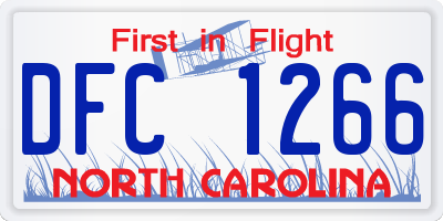 NC license plate DFC1266