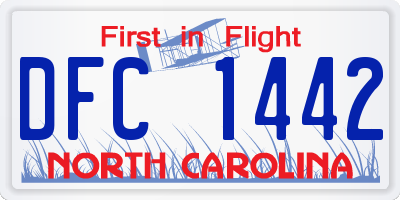 NC license plate DFC1442