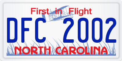 NC license plate DFC2002