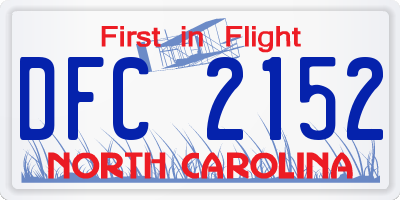 NC license plate DFC2152