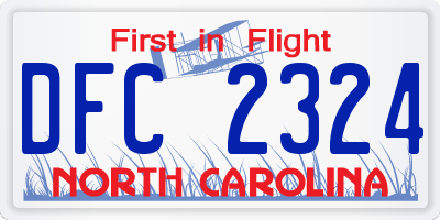 NC license plate DFC2324
