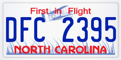 NC license plate DFC2395