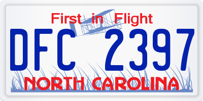 NC license plate DFC2397