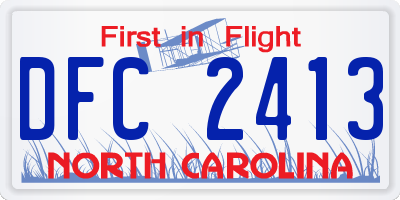 NC license plate DFC2413