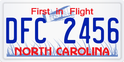 NC license plate DFC2456