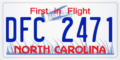 NC license plate DFC2471
