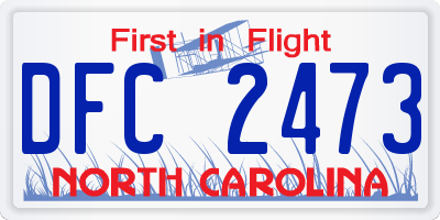 NC license plate DFC2473