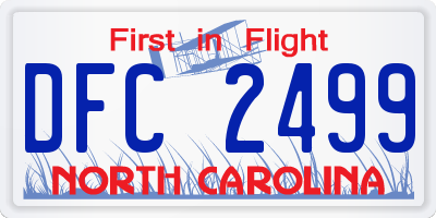 NC license plate DFC2499