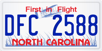 NC license plate DFC2588