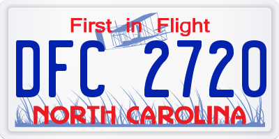 NC license plate DFC2720