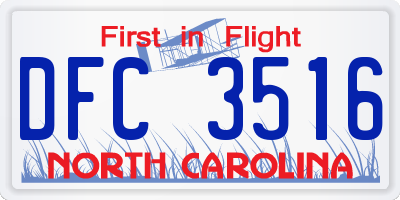 NC license plate DFC3516