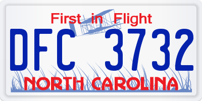 NC license plate DFC3732